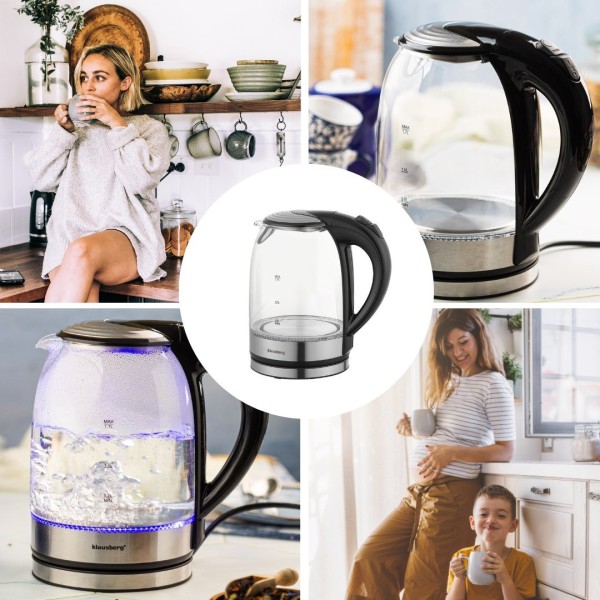 Електричний скляний чайник 1,7 л Klausberg KB-7886