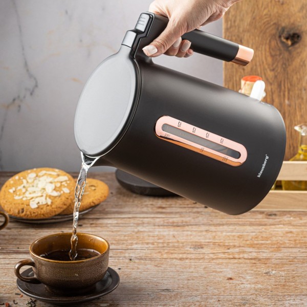 БЕЗДРОТОВИЙ ЕЛЕКТРИЧНИЙ ЧАЙНИК 1,7 Л ЧОРНОГО КОЛЬОРУ KLAUSBERG KB-7889