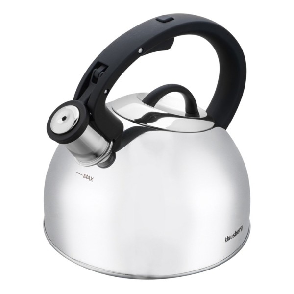 СТАЛЕВИЙ ЧАЙНИК ЗІ СВИСТКОМ 2,5 Л KLAUSBERG KB-7910