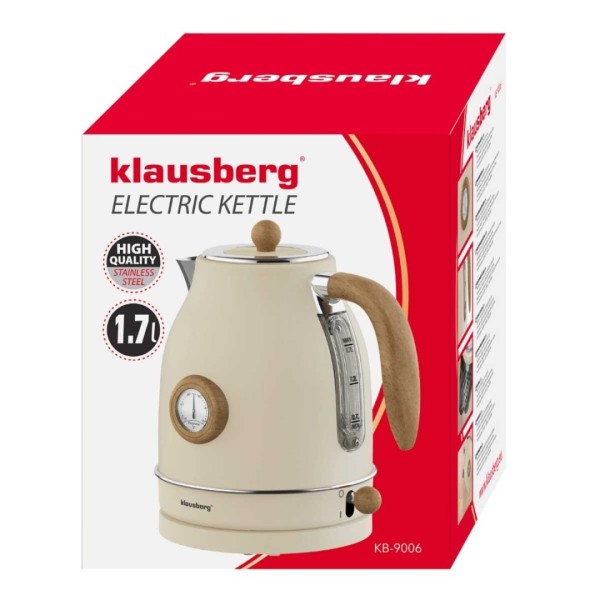 Електричний чайник 1,7 л з термометром Klausberg KB-9006 Retro