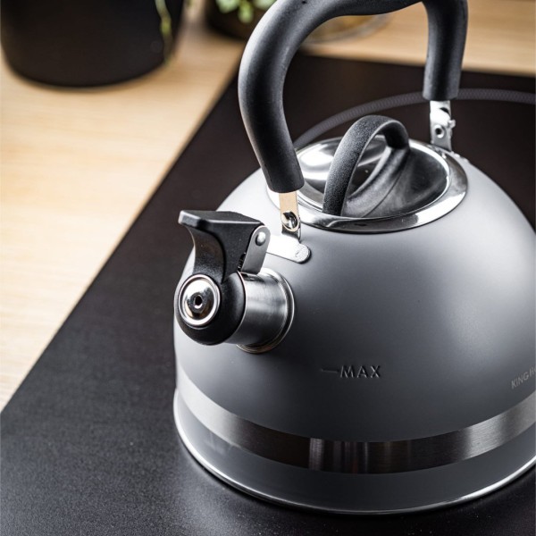 СТАЛЕВИЙ ІНДУКЦІЙНИЙ ЧАЙНИК 1,8 Л KINGHOFF KH-1851 СІРИЙ