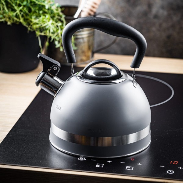 СТАЛЕВИЙ ІНДУКЦІЙНИЙ ЧАЙНИК 1,8 Л KINGHOFF KH-1851 СІРИЙ