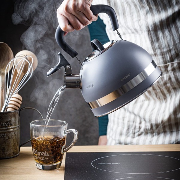 СТАЛЕВИЙ ІНДУКЦІЙНИЙ ЧАЙНИК 1,8 Л KINGHOFF KH-1851 СІРИЙ