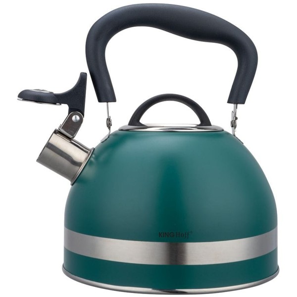 Газовий чайник сталевий 1.8 л малий індукційний Kinghoff KH-1855 зелений