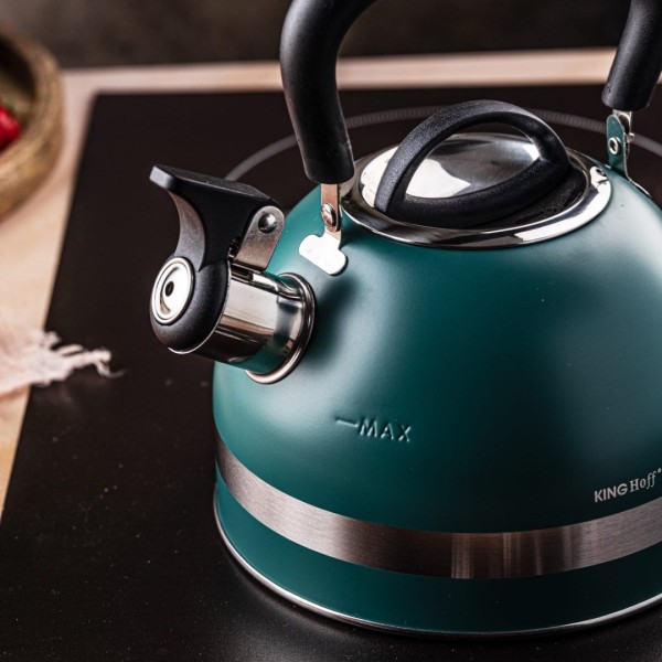 Газовий чайник сталевий 1.8 л малий індукційний Kinghoff KH-1855 зелений