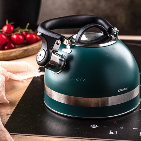 Газовий чайник сталевий 1.8 л малий індукційний Kinghoff KH-1855 зелений