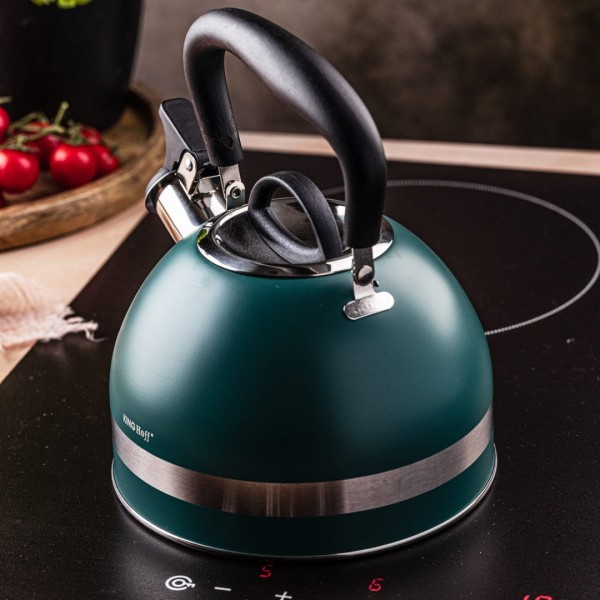Газовий чайник сталевий 1.8 л малий індукційний Kinghoff KH-1855 зелений