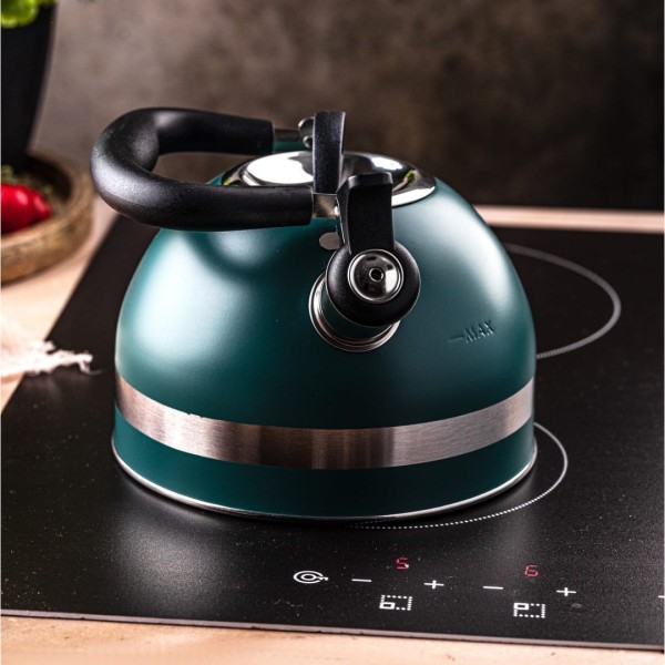 Газовий чайник сталевий 1.8 л малий індукційний Kinghoff KH-1855 зелений