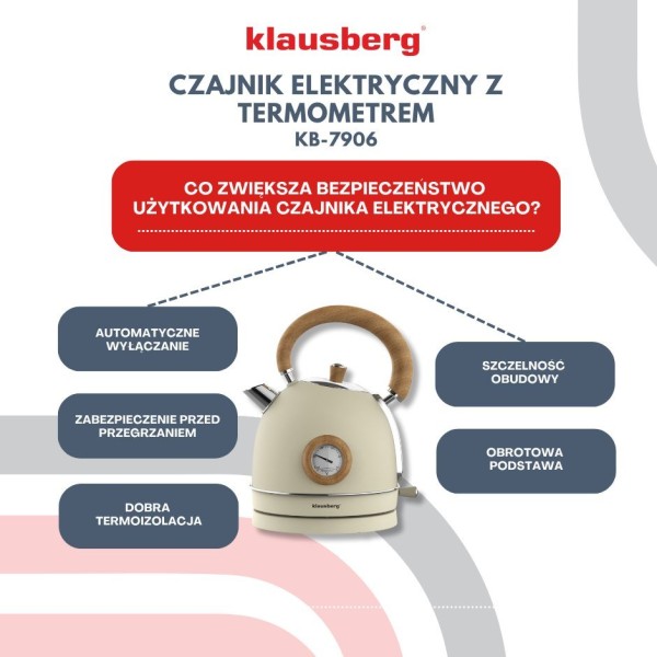Czajnik elektryczny Klausberg KB-7905 (stal nierdzewna 1.8 l)