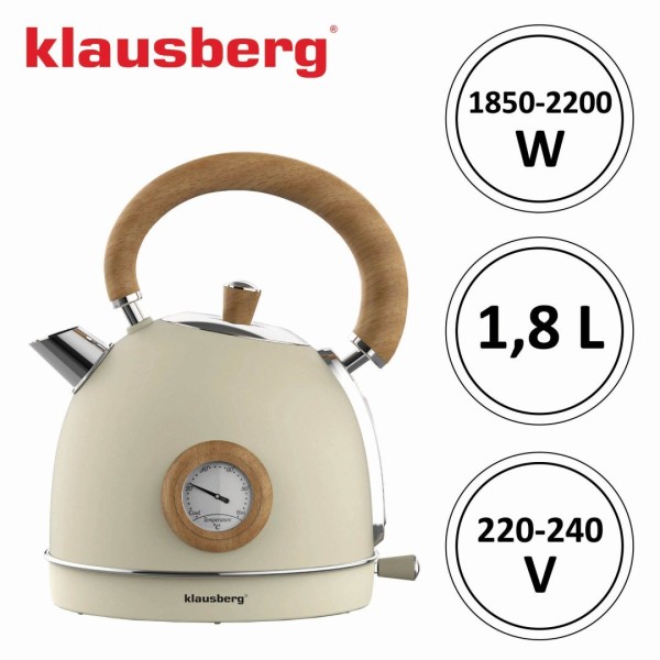 Czajnik elektryczny Klausberg KB-7905 (stal nierdzewna 1.8 l)
