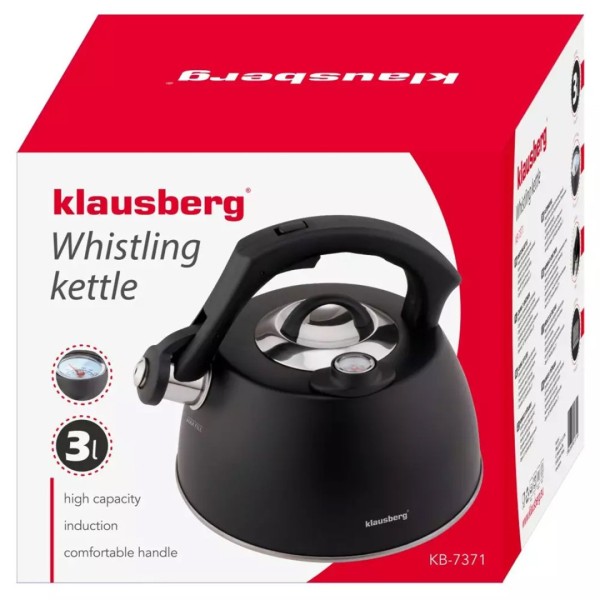 СТАЛЕВИЙ ЧАЙНИК З ТЕРМОМЕТРОМ 3 Л KLAUSBERG KB-7371