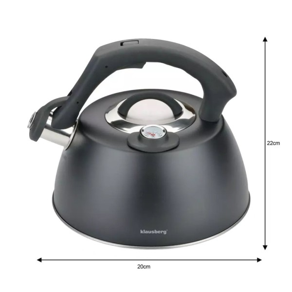 СТАЛЕВИЙ ЧАЙНИК З ТЕРМОМЕТРОМ 3 Л KLAUSBERG KB-7371