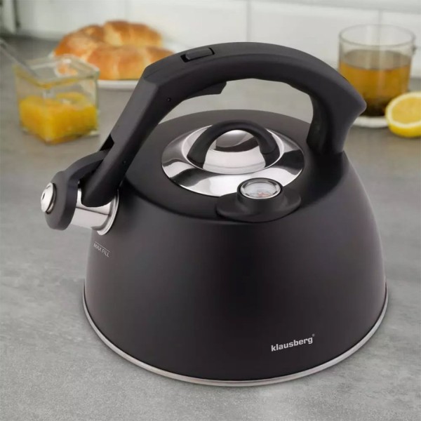 СТАЛЕВИЙ ЧАЙНИК З ТЕРМОМЕТРОМ 3 Л KLAUSBERG KB-7371