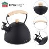 ЧАЙНИК 2,5 Л ЗІ СВИСТКОМ KINGHOFF KH-1999 МАТОВИЙ ЧОРНИЙ