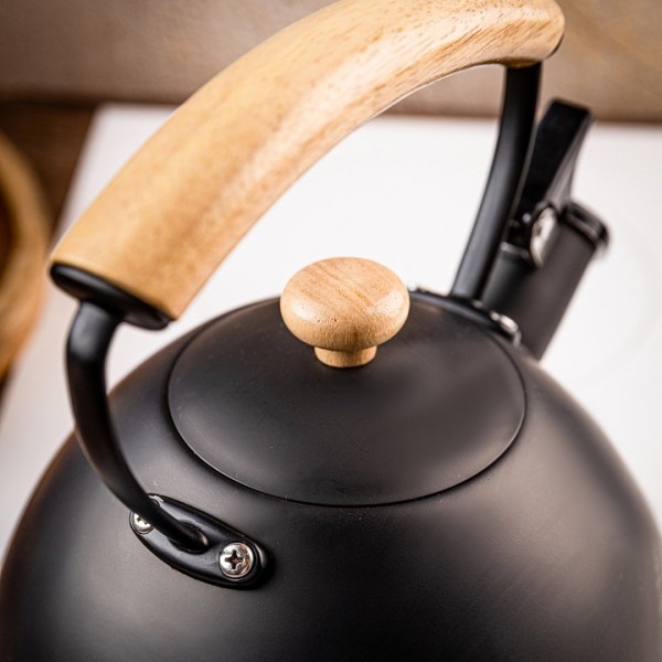 ЧАЙНИК 2,5 Л ЗІ СВИСТКОМ KINGHOFF KH-1999 МАТОВИЙ ЧОРНИЙ