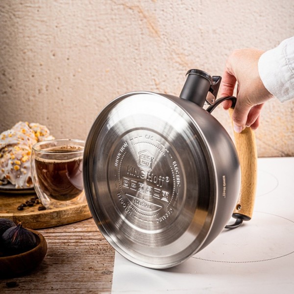 ЧАЙНИК 2,5 Л ЗІ СВИСТКОМ KINGHOFF KH-1999 МАТОВИЙ ЧОРНИЙ