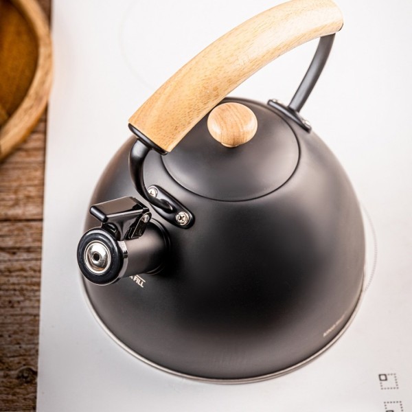 ЧАЙНИК 2,5 Л ЗІ СВИСТКОМ KINGHOFF KH-1999 МАТОВИЙ ЧОРНИЙ