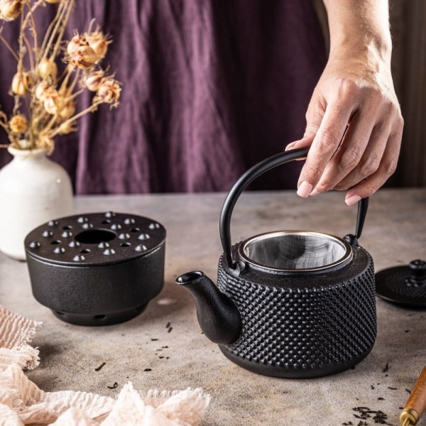 Czajnik żeliwny do zaparzania z podgrzewaczem Kinghoff KH-1847 (0,8 l)