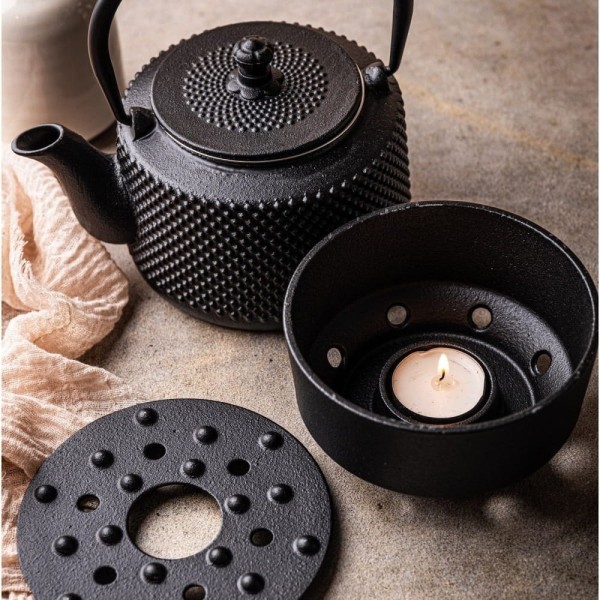 Czajnik żeliwny do zaparzania z podgrzewaczem Kinghoff KH-1847 (0,8 l)