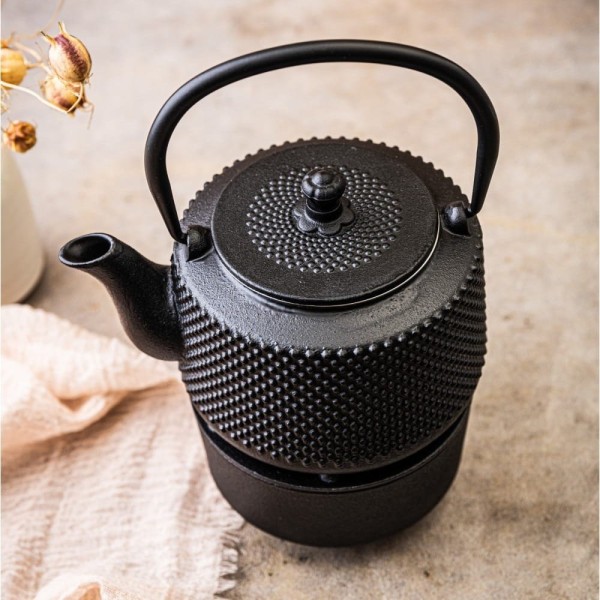 Czajnik żeliwny do zaparzania z podgrzewaczem Kinghoff KH-1847 (0,8 l)