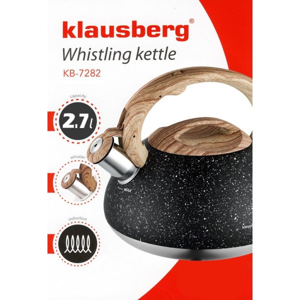 СТАЛЕВИЙ ЧАЙНИК 2.7 Л WOOD LINE KLAUSBERG KB-7282