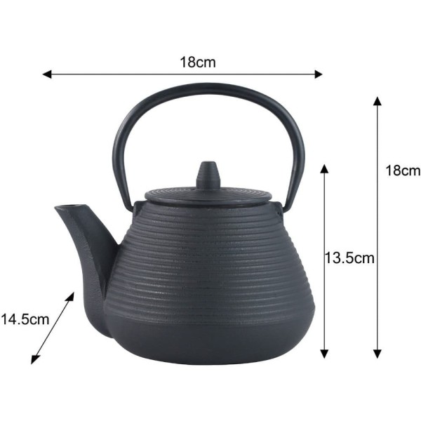 Чавунний чайник KINGHOFF KH-1846 1.0 л з чавунними чашками