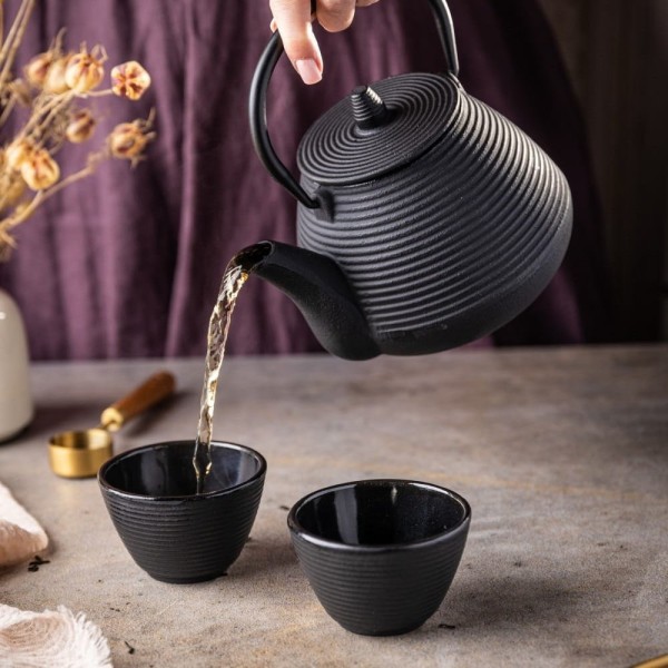 Чавунний чайник KINGHOFF KH-1846 1.0 л з чавунними чашками