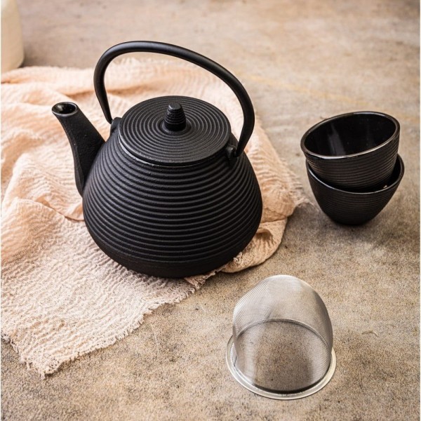 Чавунний чайник KINGHOFF KH-1846 1.0 л з чавунними чашками