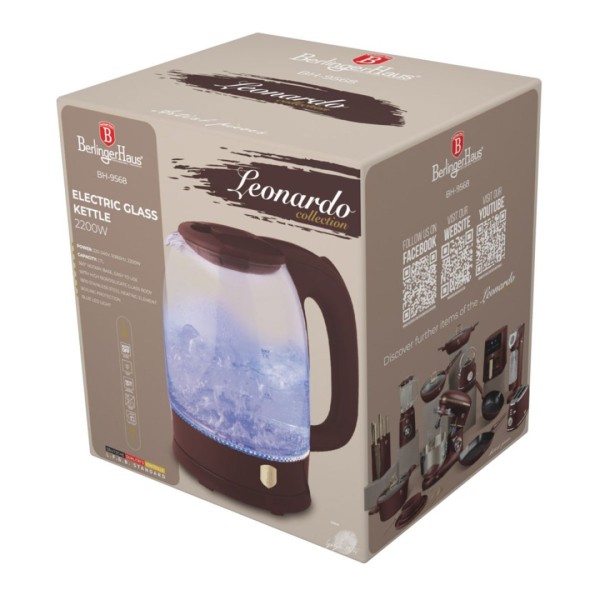 Електричний скляний чайник 1.7 л BERLINGER HAUS BH-9568 LEONARDO