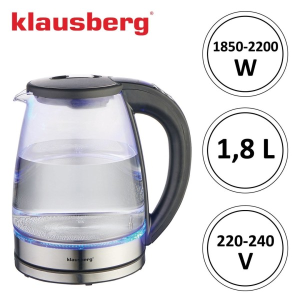 Czajnik elektryczny Klausberg KB-7887 (szklany 1.8 l)