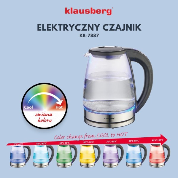Czajnik elektryczny Klausberg KB-7887 (szklany 1.8 l)