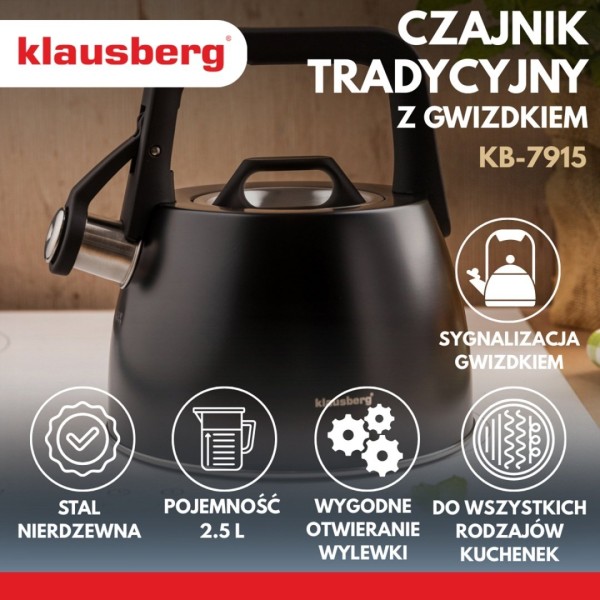 Czajnik stalowy Klausberg KB-7915 (2,5 l)