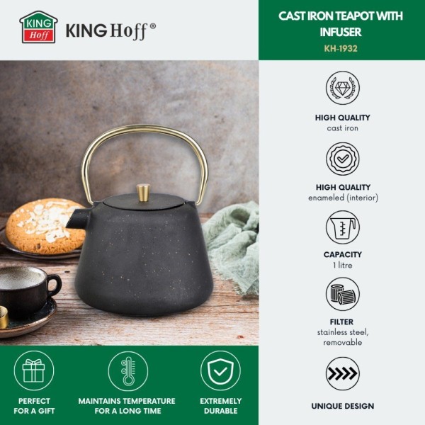 Czajniczek do parzenia herbaty i kawy Kinghoff KH-1932 (1.0 l)