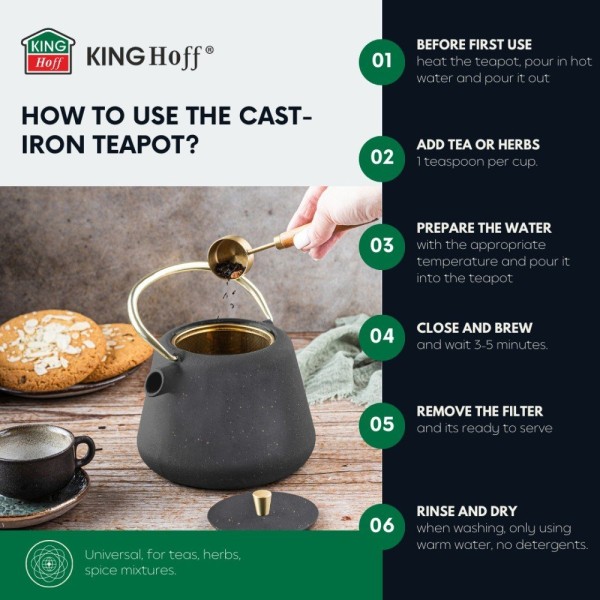 Czajniczek do parzenia herbaty i kawy Kinghoff KH-1932 (1.0 l)