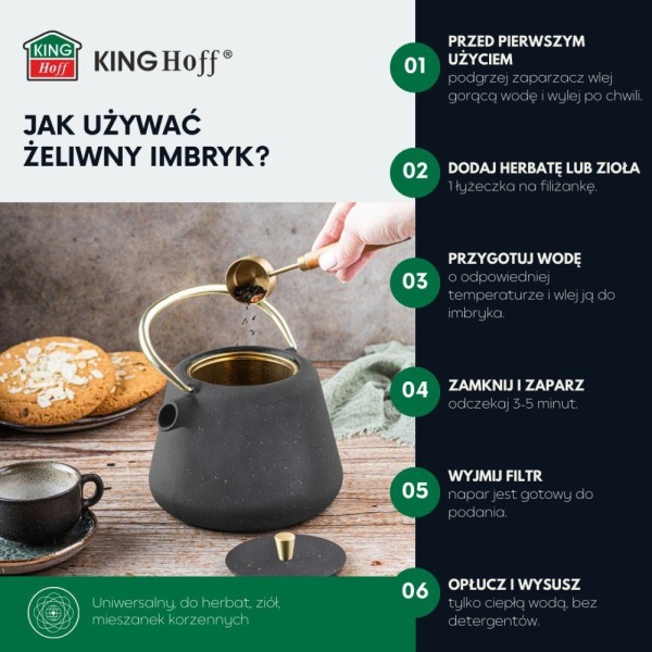 Czajniczek do parzenia herbaty i kawy Kinghoff KH-1932 (1.0 l)