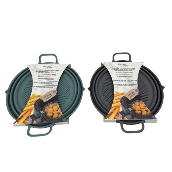 СИЛІКОНОВА ВСТАВКА ДЛЯ ФРИТЮРНИЦІ, СКЛАДНА, КРУГЛА, 19 см