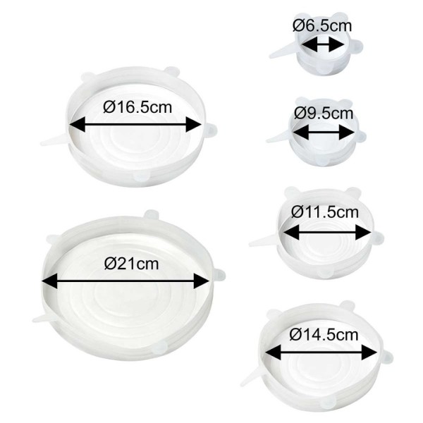 НАБІР 6 УНІВЕРСАЛЬНИХ СИЛІКОНОВИХ КРИШОК KINGHOFF KH-1902