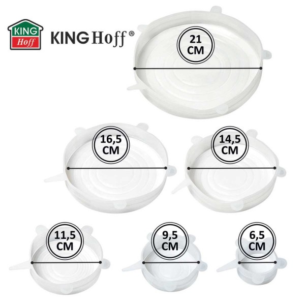 НАБІР 6 УНІВЕРСАЛЬНИХ СИЛІКОНОВИХ КРИШОК KINGHOFF KH-1902