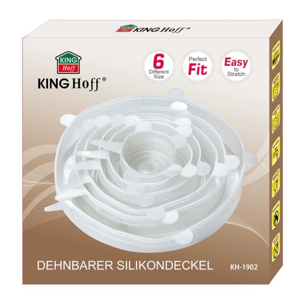 НАБІР 6 УНІВЕРСАЛЬНИХ СИЛІКОНОВИХ КРИШОК KINGHOFF KH-1902