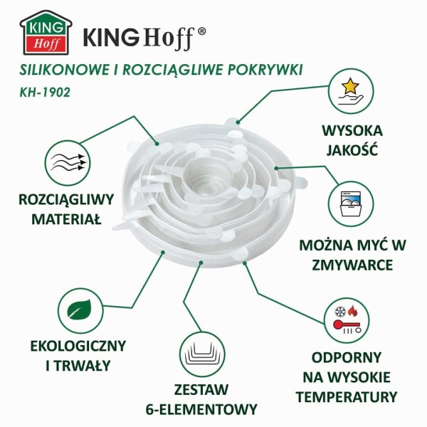 НАБІР 6 УНІВЕРСАЛЬНИХ СИЛІКОНОВИХ КРИШОК KINGHOFF KH-1902