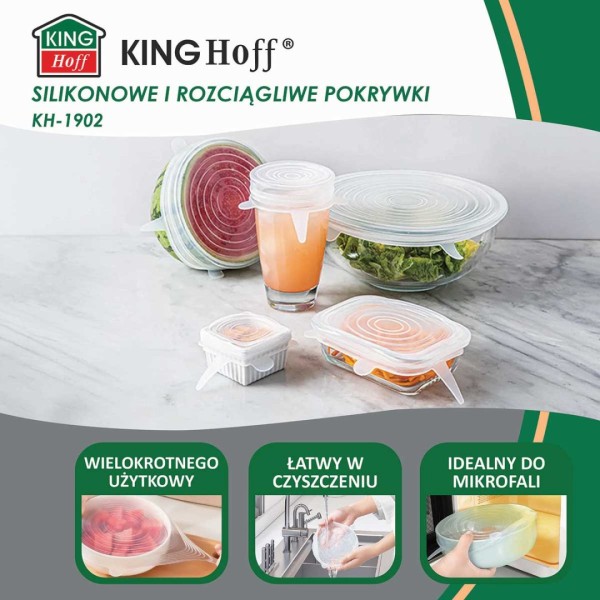 НАБІР 6 УНІВЕРСАЛЬНИХ СИЛІКОНОВИХ КРИШОК KINGHOFF KH-1902