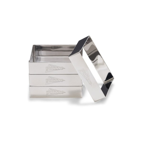 Набір з 4 квадратних кілець з нержавіючої сталі 8 см - Patisse