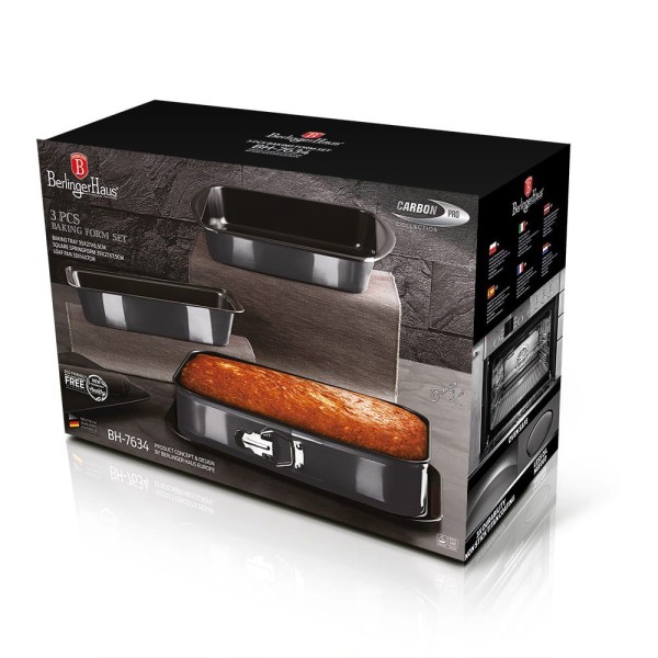 НАБІР З 3 ФОРМ ДЛЯ ВИПІЧКИ BERLINGER HAUS Carbon Pro BH-7634