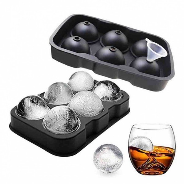 СИЛІКОНОВА ФОРМА ДЛЯ 6 ЛЬОДЯНИХ КУЛЬОК ДЛЯ НАПОЇВ