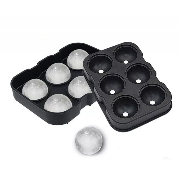 СИЛІКОНОВА ФОРМА ДЛЯ 6 ЛЬОДЯНИХ КУЛЬОК ДЛЯ НАПОЇВ