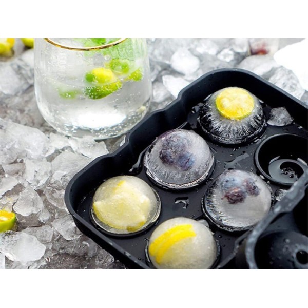 СИЛІКОНОВА ФОРМА ДЛЯ 6 ЛЬОДЯНИХ КУЛЬОК ДЛЯ НАПОЇВ