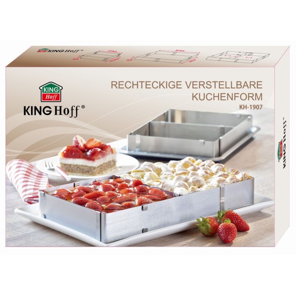 Regulowana forma do ciasta Kinghoff KH-1907 (34–52 x 27–18,5 x 5 cm)