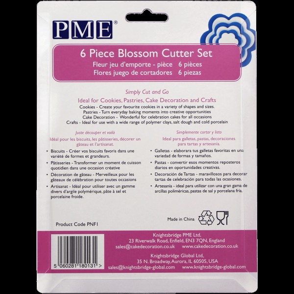 Формочки для печива у формі квітів PME (6 штук)