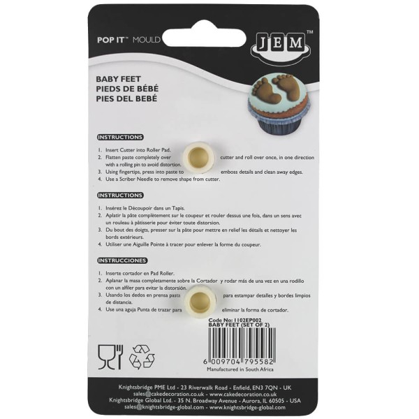 Набір з 2 формочок для ніжок дитячих фігурок JEM Pop It PME