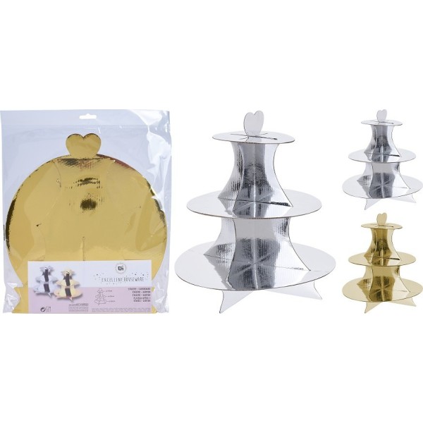 Etażerka do ciast Mondex 3-poziomy 32 cm (kartonowa)